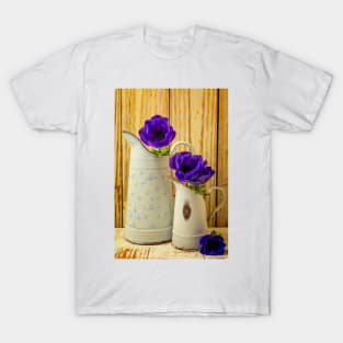 Two French Pitches With Anemone Flowers T-Shirt